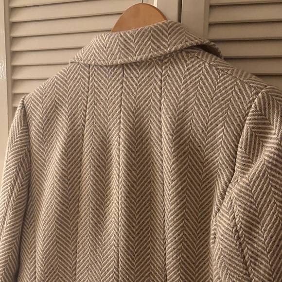 Talbots Beige Herringbone Blazer Wool Blend Classic - Picture 7 of 7